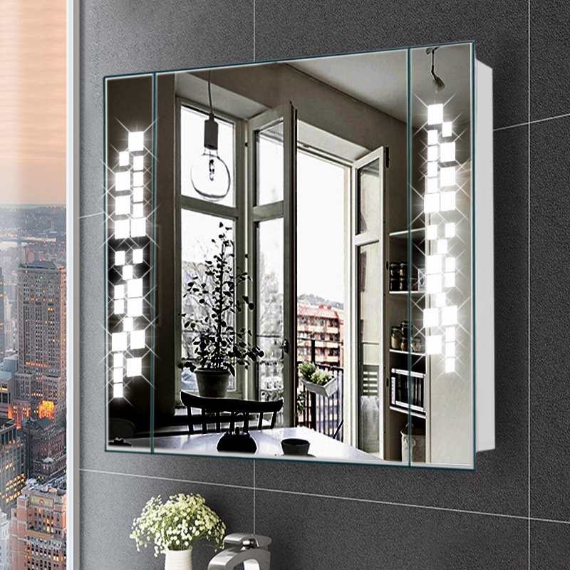 Bathroom Mirror Cabinet Asterism Light With Shaver Socket Sensor Bathroom Mirror Cabinet Asterism Light