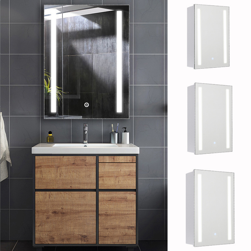 Details About Fashion Space Save Bathroom Mirror Storage Cabinet Led Antifog Uk