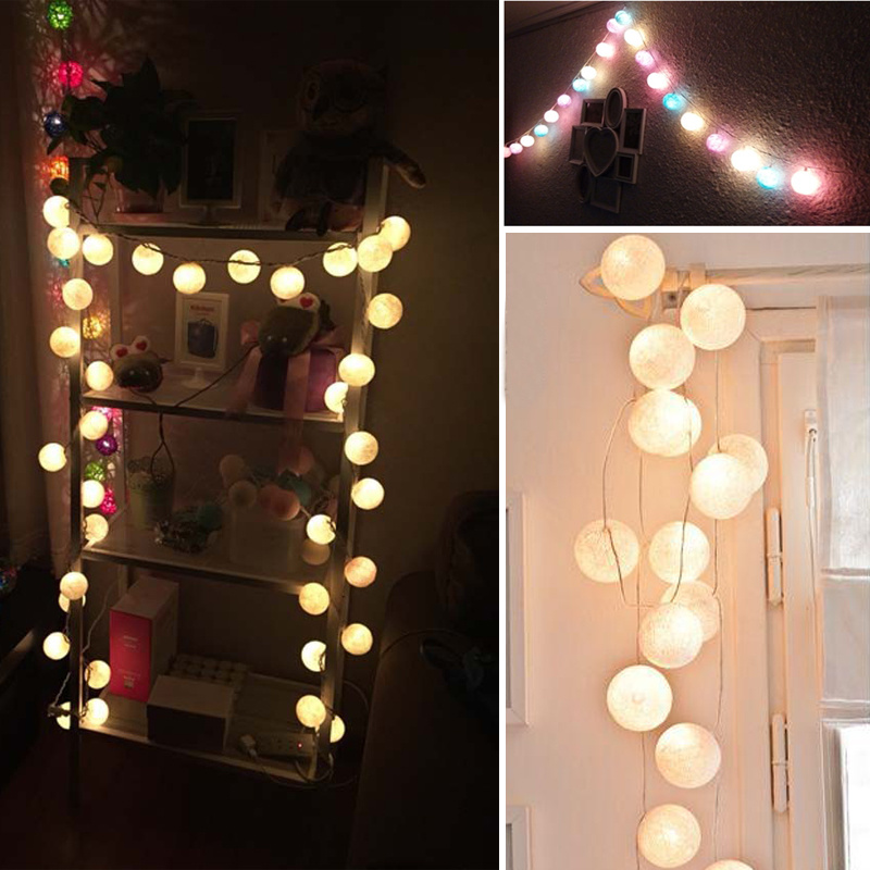 Vintage Retro Cotton Ball Patio Party LED String Lights Fairy Lamp Wedding Decor eBay