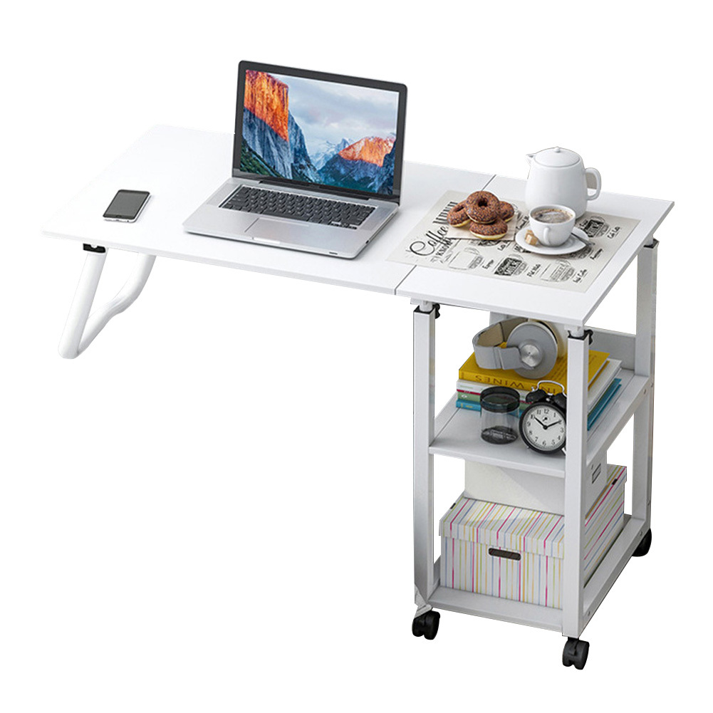 Rolling Laptop Desk, 180° Tiltable Mobile Standing Desk Height Adjustable, Overb - View #3