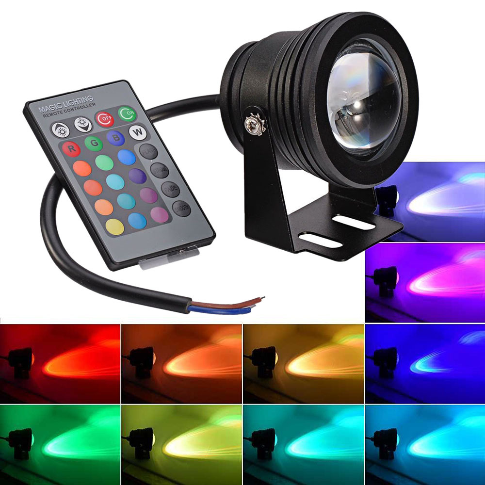 12v Submersible Waterproof Rgb Led Spot Light Pool Pond Aquarium Package 1x Underwater Led Light
