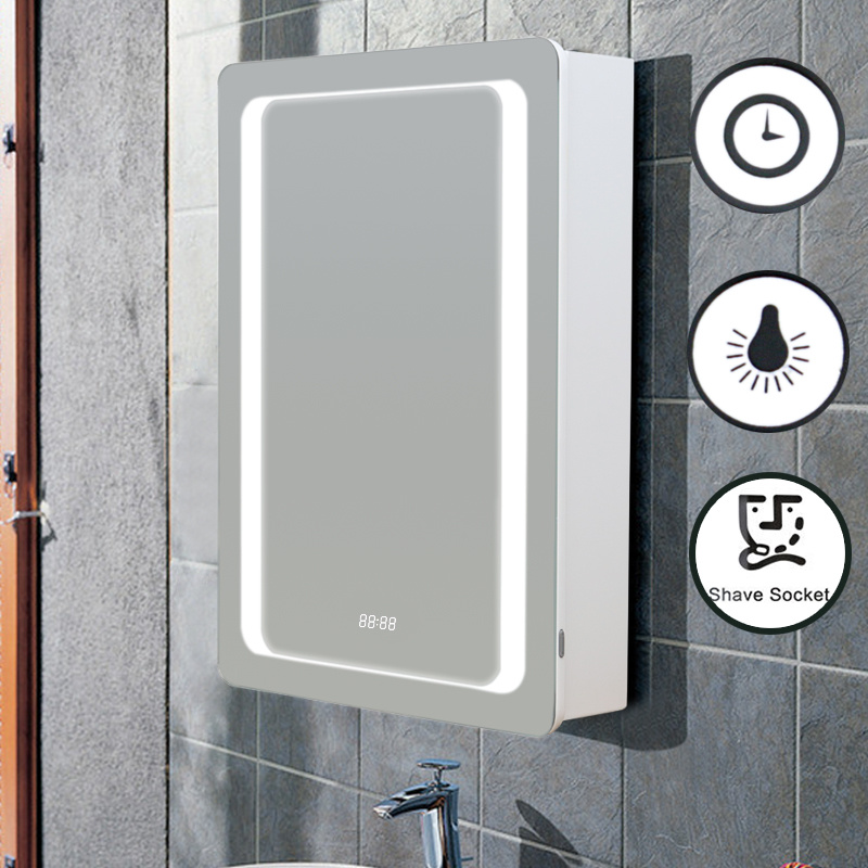 Led Illuminated Bathroom Mirror Cabinet Cupboard W Socket Sensor Led Illuminated Bathroom Mirror Cabinet