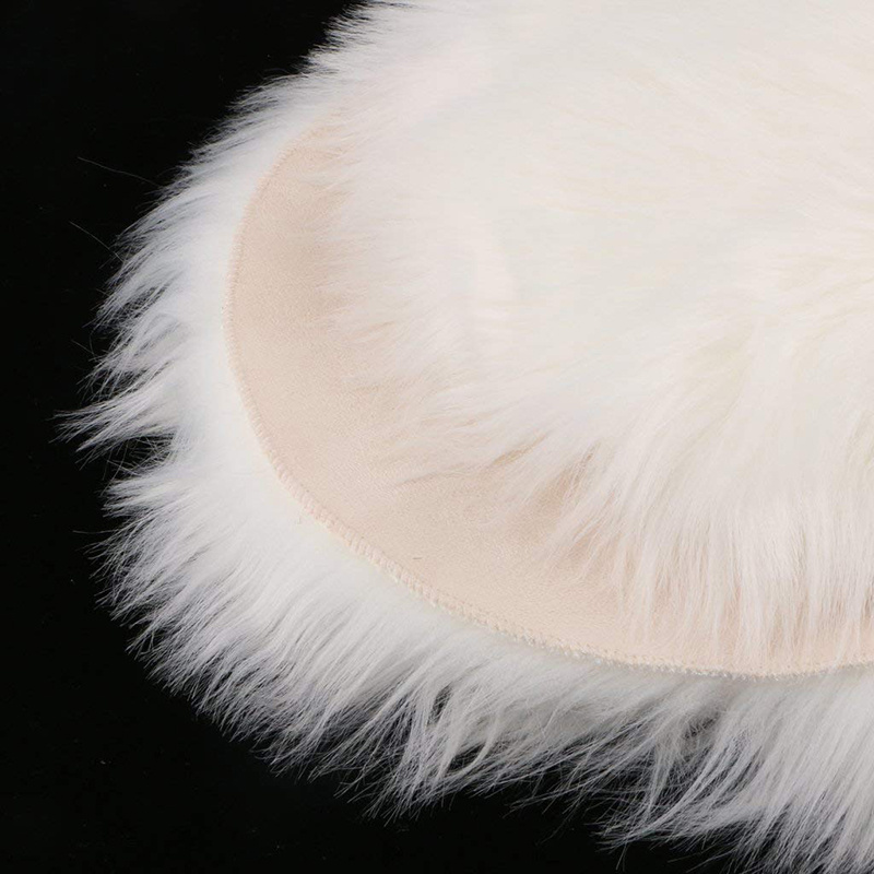 Heart Shaped Fluffy Washable Soft Plain Fake Faux Fur Clearance Colour Rugs Mats