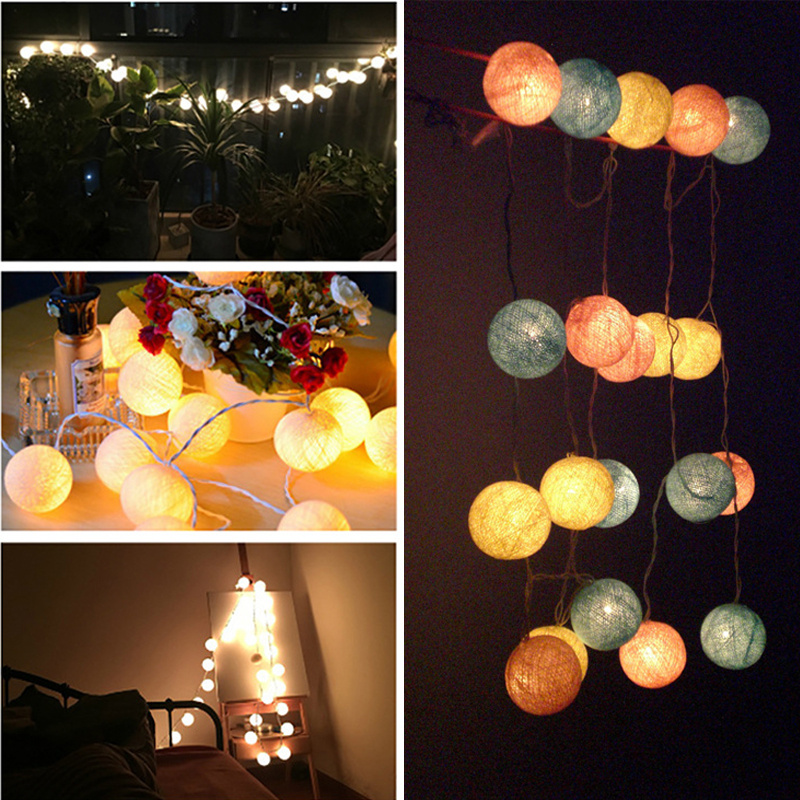 5-Meter Cotton Fairy String Christmas Outdoor Indoor Ball Lights Electric 20 LED eBay