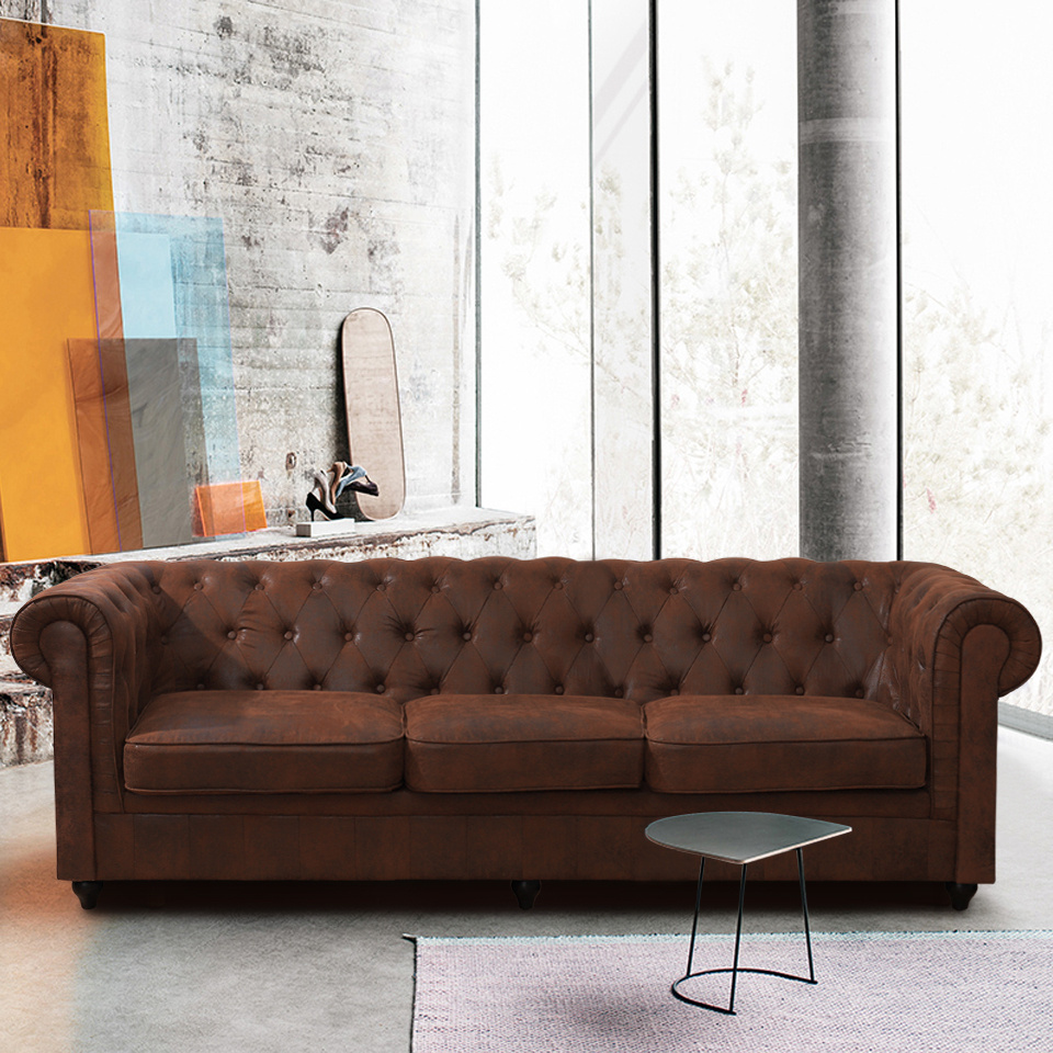 Retro Living Room Sofa Home 3 Seater Couch Distressed Brown Leather Details About Retro Living Room Sofa Home 3 Seater Couch Distressed Brown Leather Lounge Chair