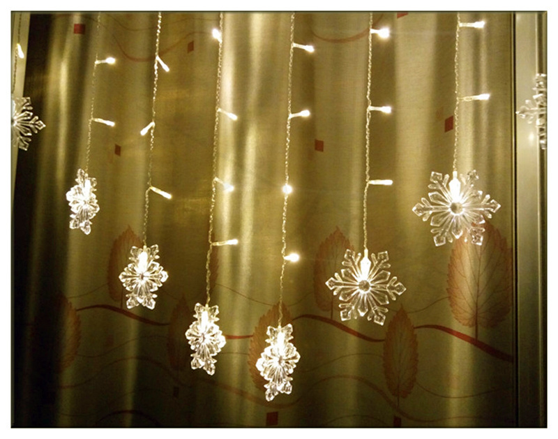 3M*1M 150LED Snowflake Icicle Snowfall Window Corridor Eaves Fairy Curtain Light eBay