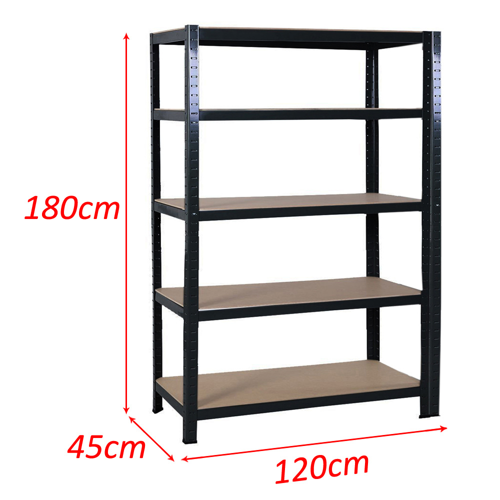 5 Tier Shed Boltless Metal Shelving Shelves Storage Unit Durable Garage Workshop