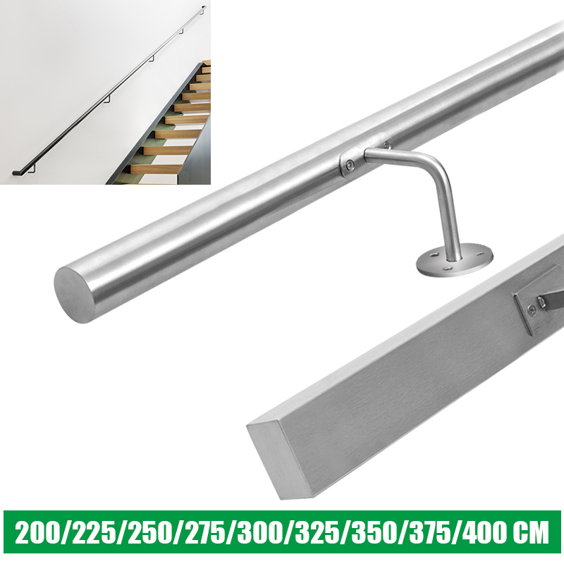 Fello Handrail Stainless Steel Black Staircase Bannister Balustrade Square Handrails 250cm set