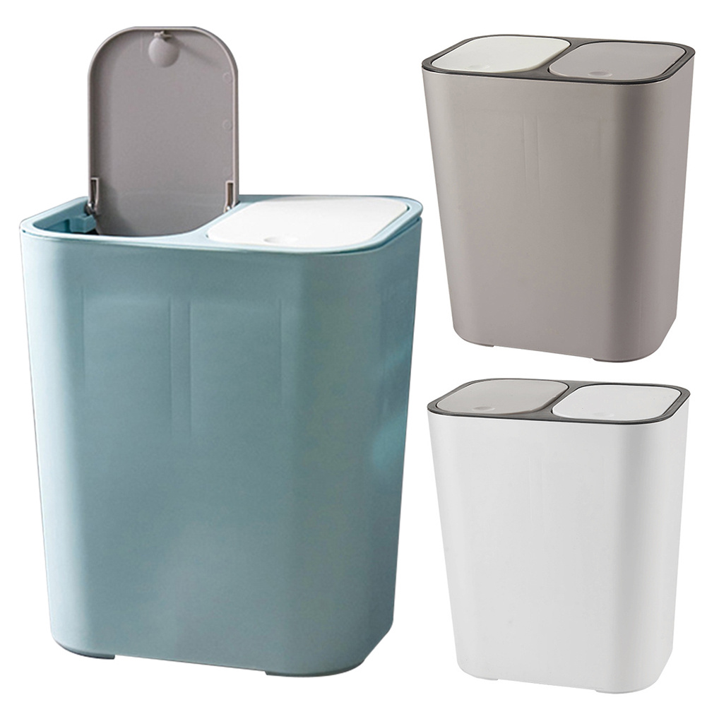 Plastic Recycling Bins Press Top Recycle Dust Waste Pet Food Kitchen