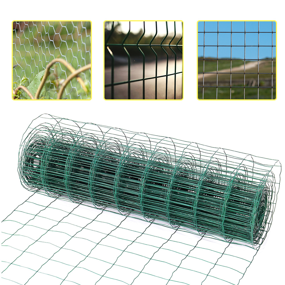 Green Galvanised Barrier Wire Post Hole Stakes Chicken Mesh Garden