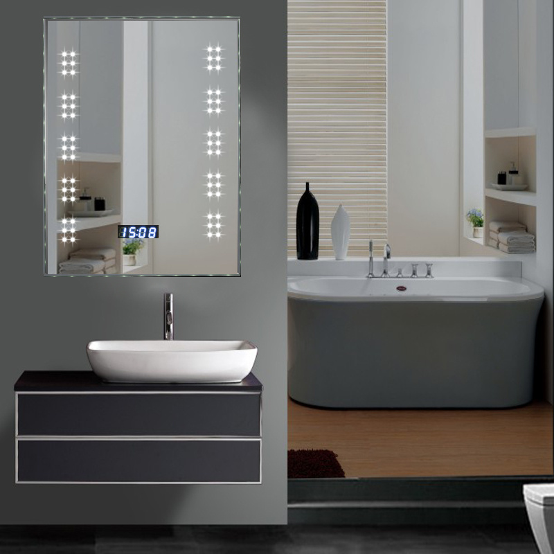 60 Led Illuminated Mirror Bathroom Demister Pad Shaver Socket Sensor Shaver Socket Demister Pad Package 1x Digital Clock Bathroom Mirror Picture Show