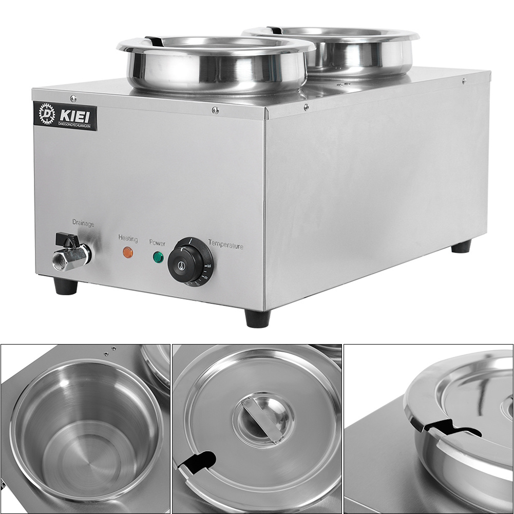 Bain Marie 6 Round Pot 48 Litre Food Soup Sauce Warmer Commercial Catering 3600W