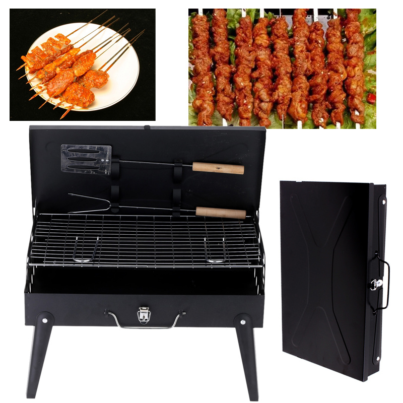FOLDABLE FLAT PACK SUITCASE BBQ BARBECUE OUTDOOR CAMPING PORTABLE