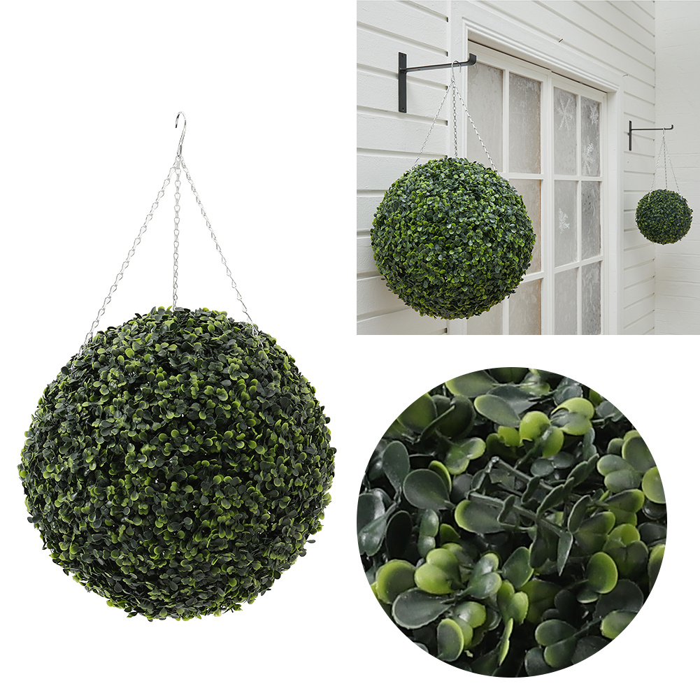 Hanging Buxus Leaf Ball Topiary Artificial Plant Green Boxwood Home Garden Decor eBay