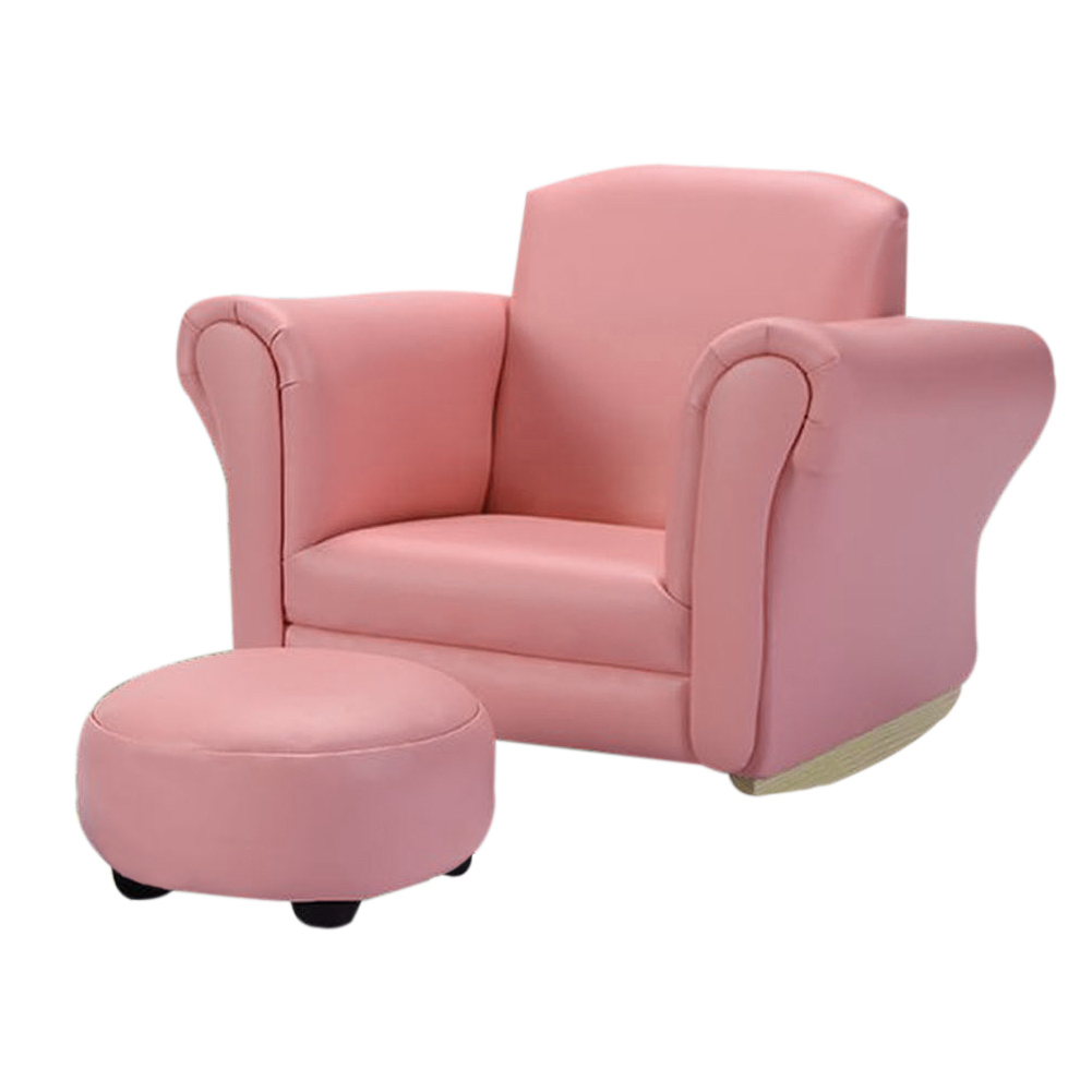 childrens leather chair and footstool