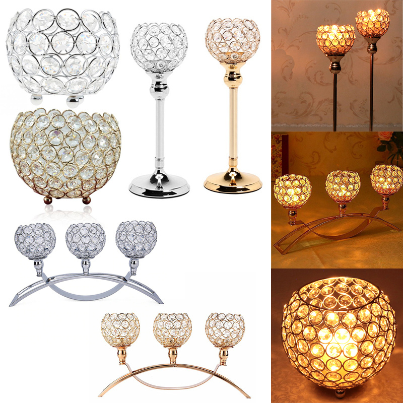 8 X Kristall Kerzehalter Kerzenleuchter Stimmungsleuchten Lampe Hochzeit