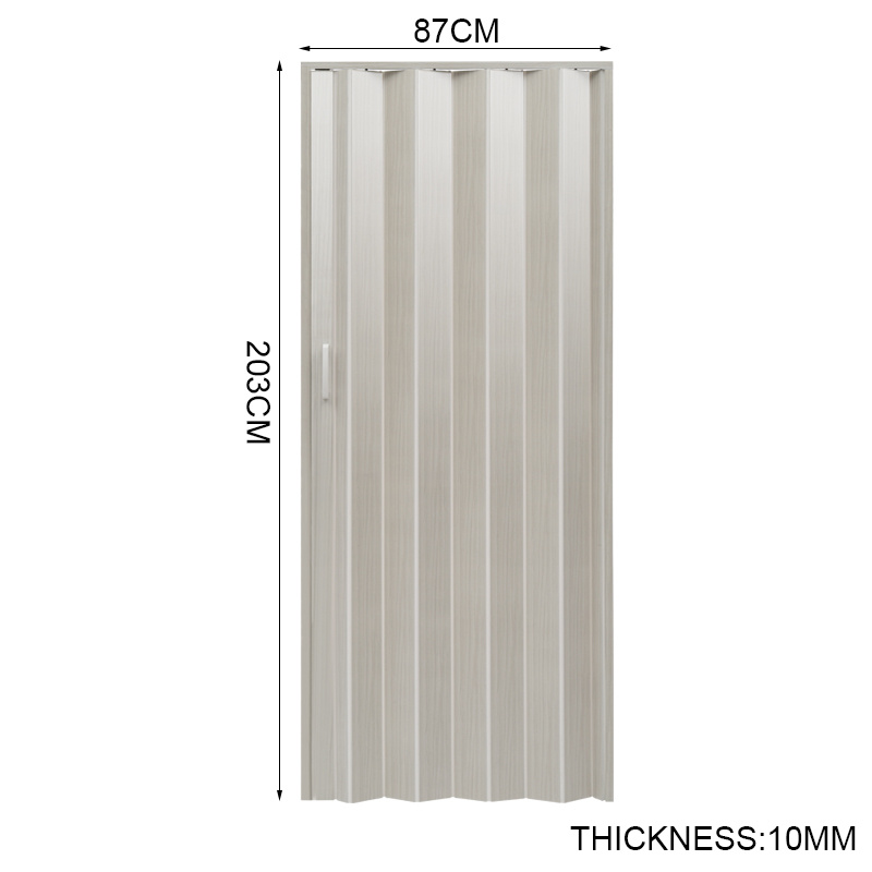 White Folding Door PVC Washable Sliding Panel Divider Adjusted Living Room