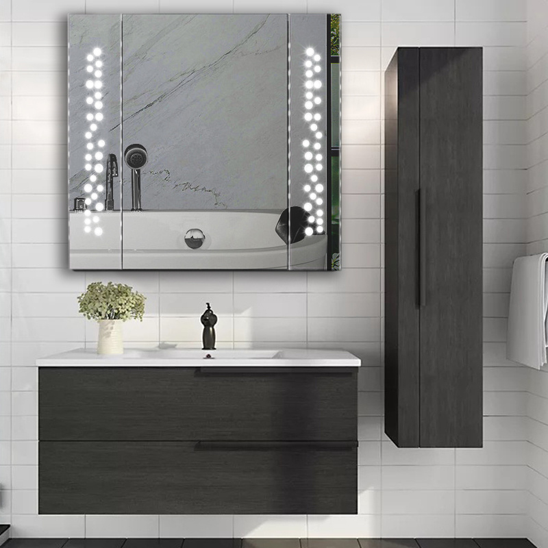 Wall Mounted Bathroom Led Lights Mirror Storage Cabinet W Sensor Wall Mounted Bathroom Led Lights Mirror