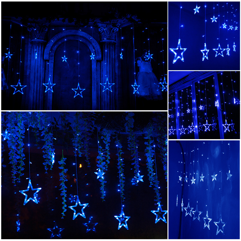 White 168LED Acrylic Star Pendant Fairy String Light Curtain Window Bedroom Door eBay