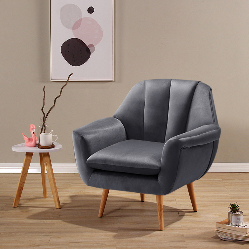 Details About Fashion Low Back Design Upholstered Accent Chair Armchair Home Offices Sofa Grey