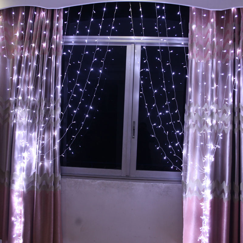 Connectable 3x3M LED White Light Curtain String Fairy Lights Wedding Wall Decor eBay
