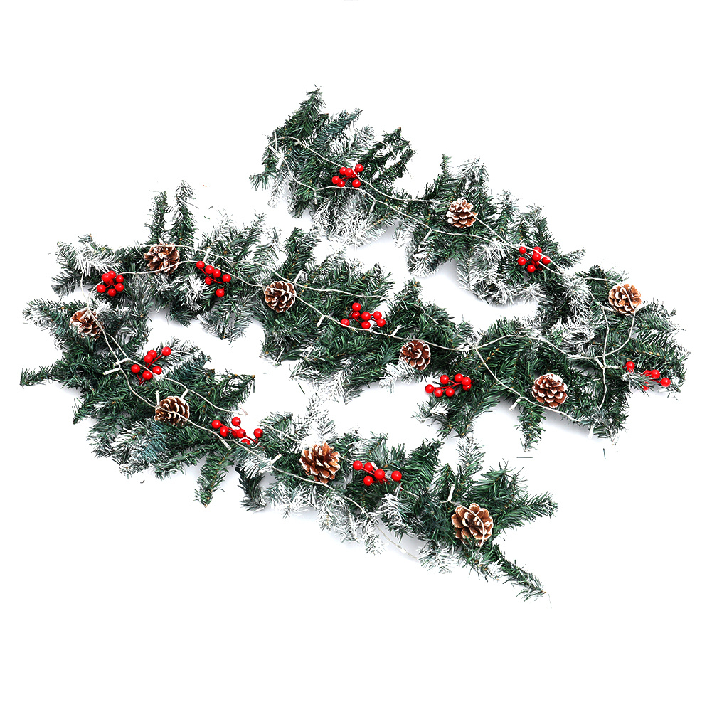 Garland frosted 9ft fireplace thick extra tree decor outdoor christmas 9FT Christmas Garland Extra Thick Frosted Fireplace Green Tree Decor In