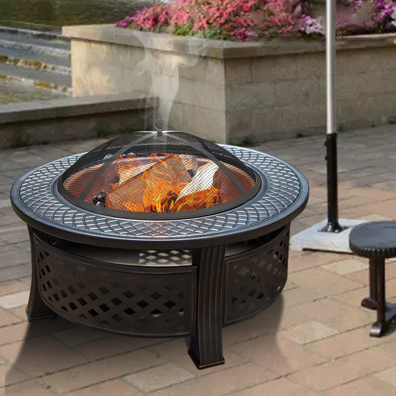 3in1 Bbq Charcoal Grill Barbecue Smoker Firepit Stove Heater Tool