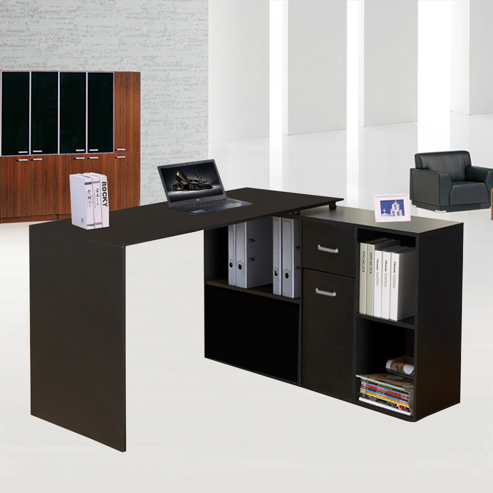 Details About L Shape Corner Desk Computer Laptop Office Home Table With Storage Cabinet
