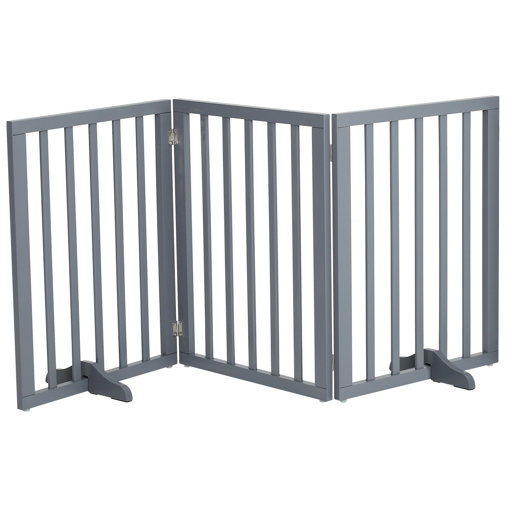 Free Standing Pet Dog Fence 3/4 Panel Folding Barrier Indoor Outdoor