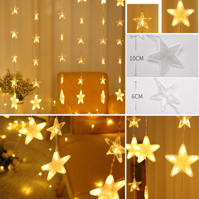 Connectable Star Fall Hanging Curtain String Light Fairy Led Lamp