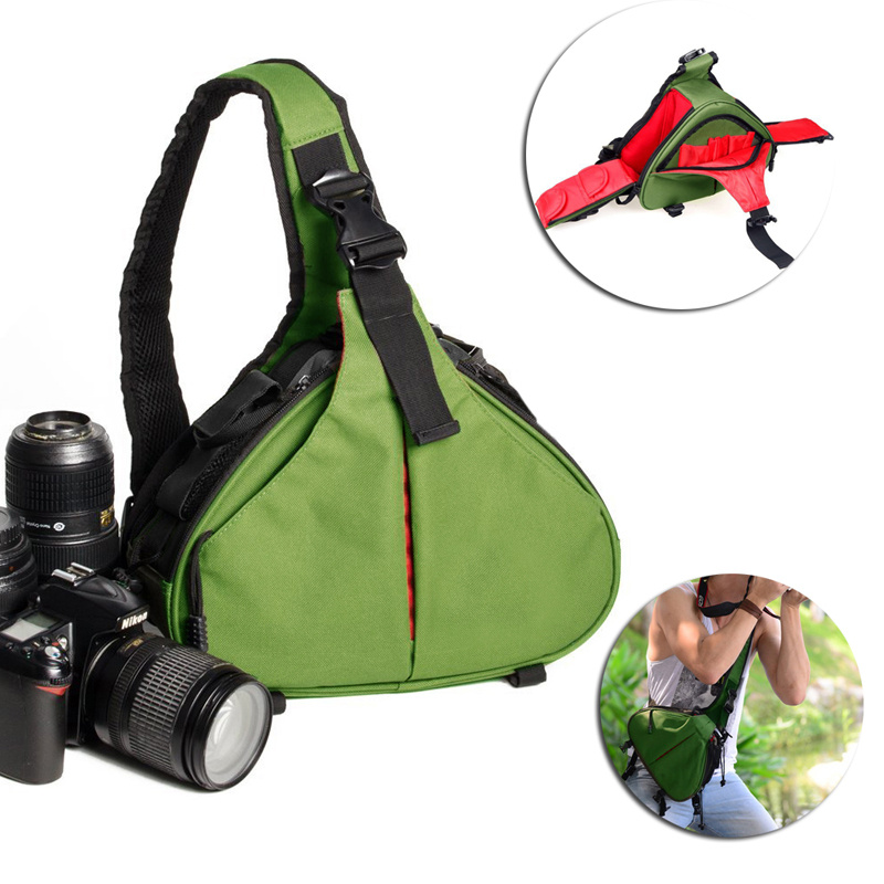 DSLR Digital Camera Lens Protective Bag Sling Backpack with Tripod
