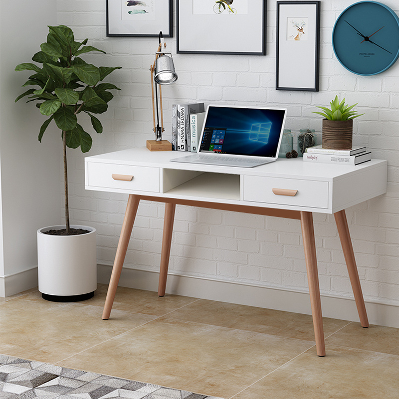 White Oak Legs Scandinavian Style Bedroom Dressing Table Makeup 1 X 2 Drawer Home Office Desk 1x Fitting Kit