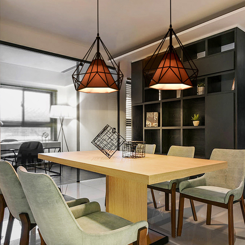 Birdcage Metal Frame Pendant Lamp Lightshade Minimalist For Room Office