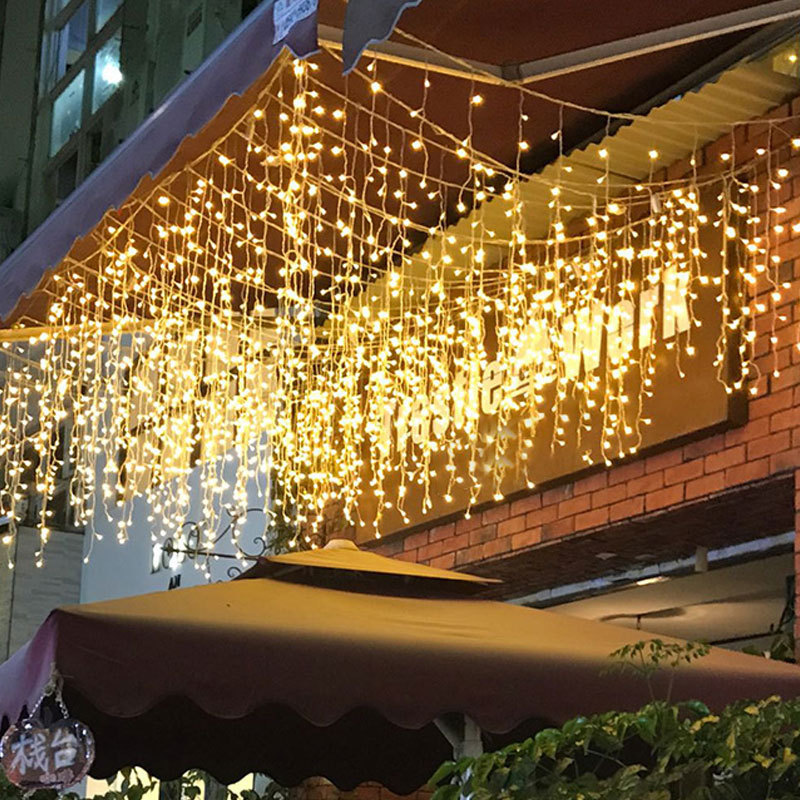 Details About 5m 25m Led Warm White Icicle Fairy Lights Inside Outside Snowing 240v