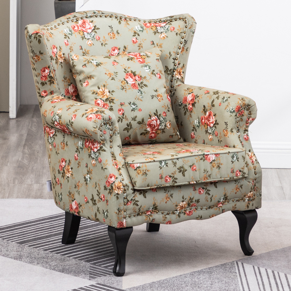 Details About Wingback Accent Armchair Sofa Flower Pattern Large Single Leisure W Cushion Details About Wingback Accent Armchair Sofa Flower Pattern Large Single Leisure W Cushion