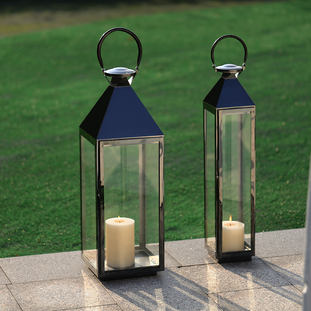 Outdoor Hanging Garden Candle Light Holder Retro Metal Lanterns Home