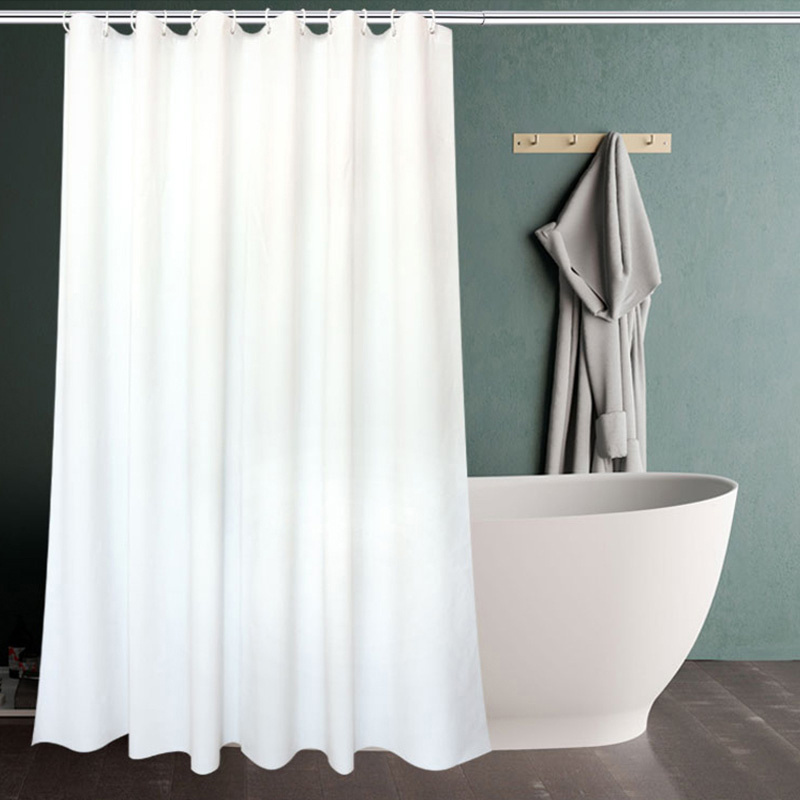 Details About White Fabric Shower Curtains With Hooks Ring Extra Long Wide Diffe Sizes Uk