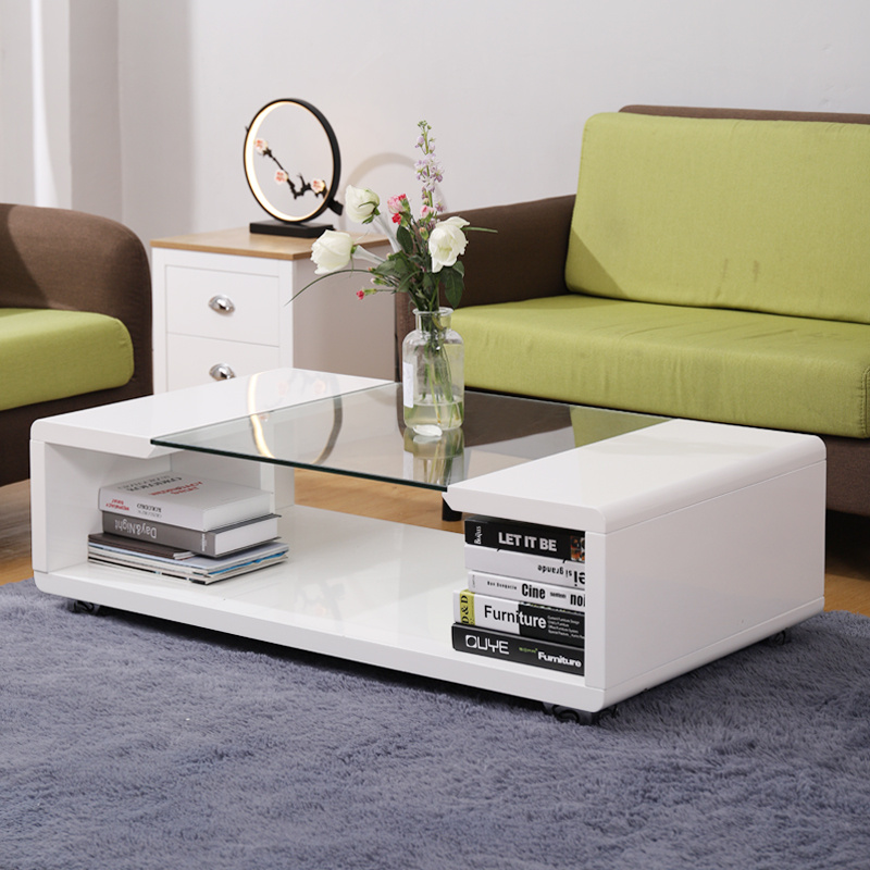 White High Gloss Tempered Glass Top Coffee Tables W Large Storage Details About White High Gloss Tempered Glass Top Coffee Tables W Large Storage Space Stylish
